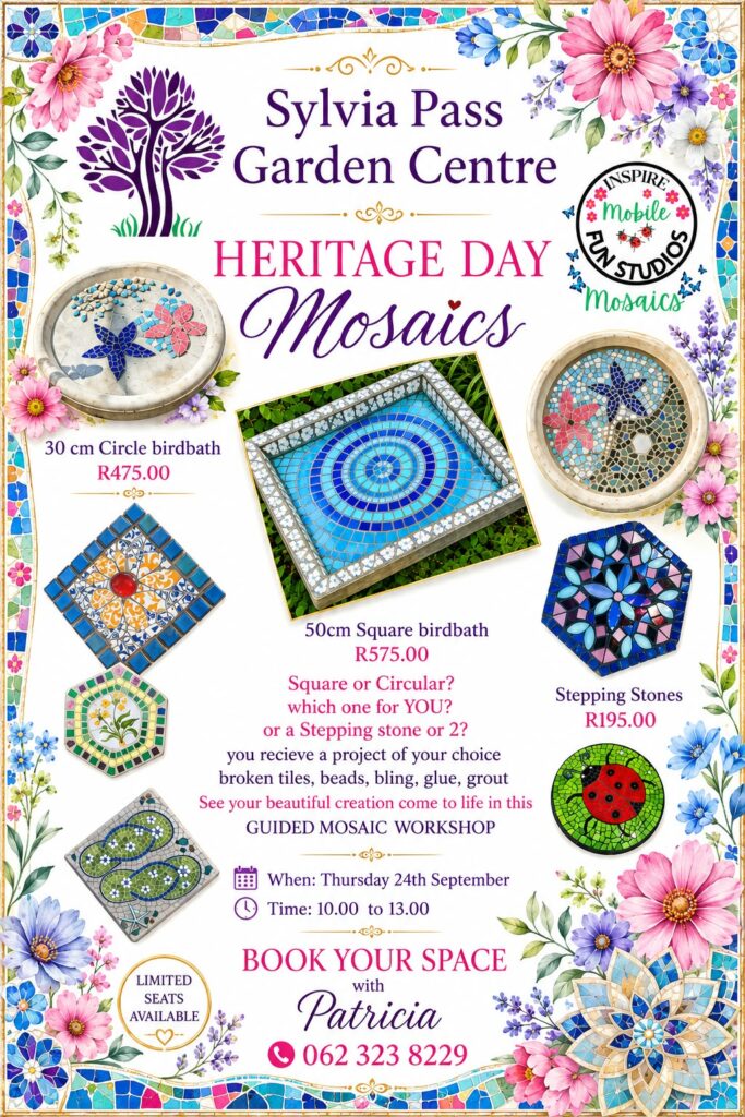 Heritage Day Bird Bath Mosiacs